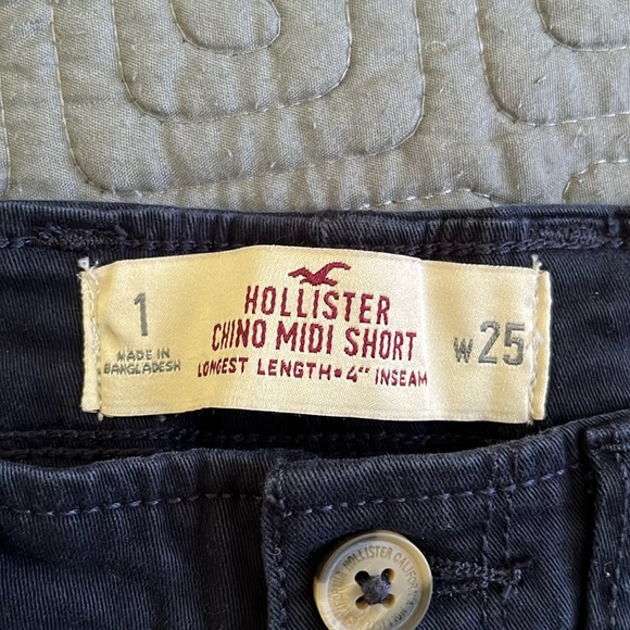 Hollister Dark Navy Chino Shorts W25 - Picture 3 of 3